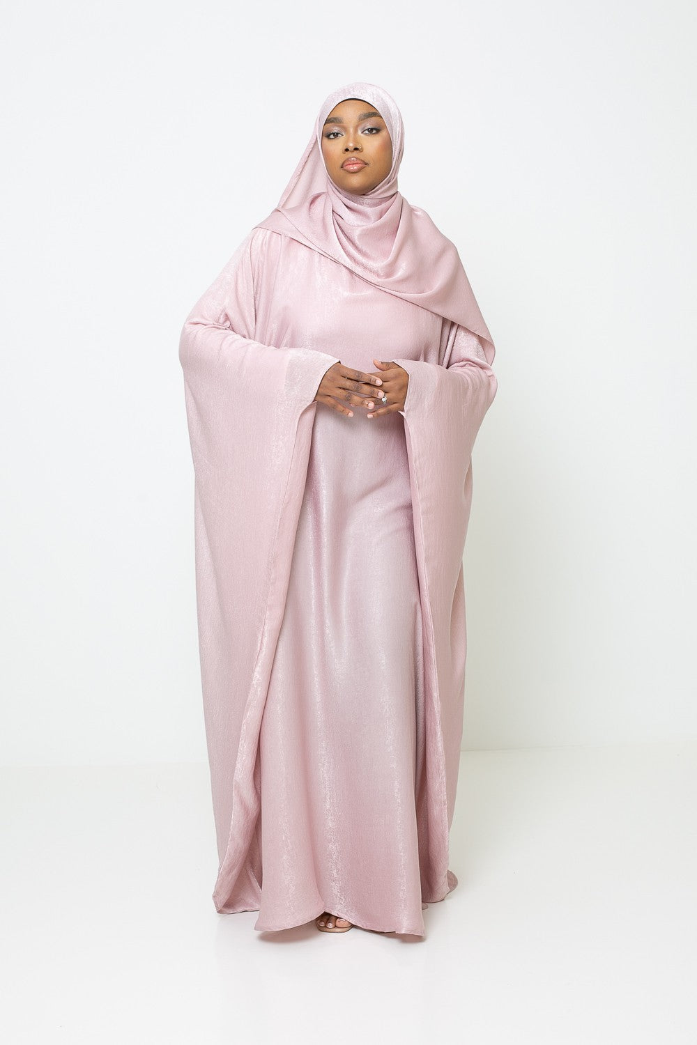 Abaya velvet rose poudré