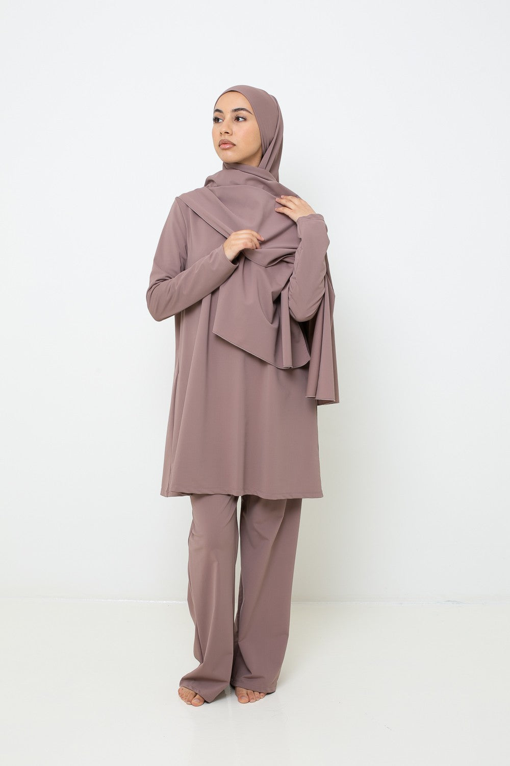 Burkini palazzo taupe rosé