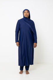 Burkini hijab long bleu