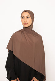 Hijab prêt à nouer Jersey premium taupe marroné