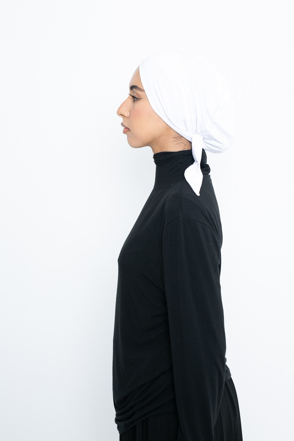 Bonnet croisé Jersey à nouer blanc