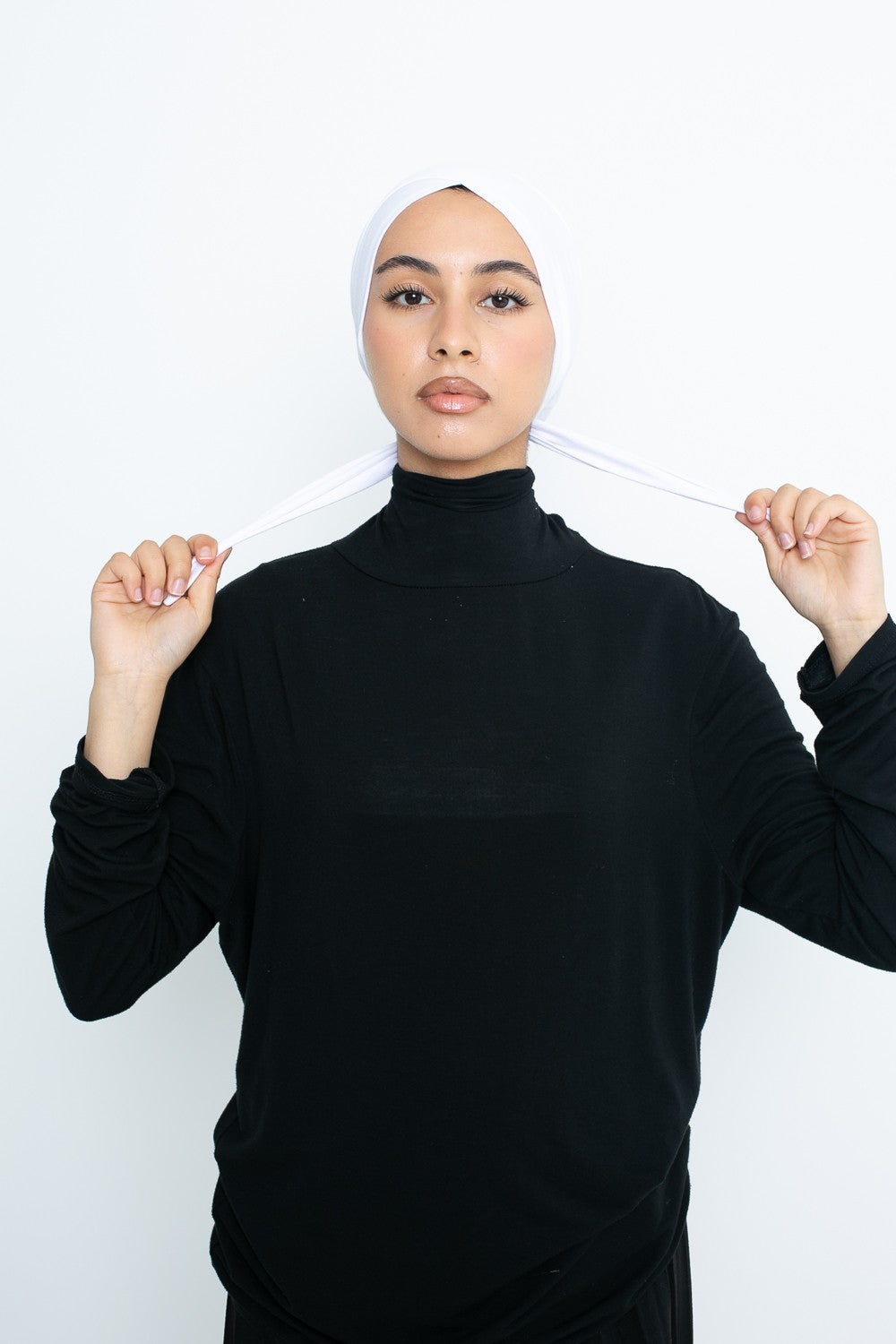 Bonnet croisé Jersey à nouer blanc