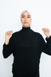 Bonnet croisé Jersey à nouer blanc