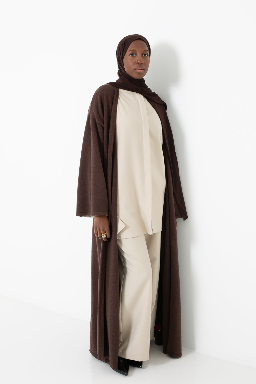 Abaya pull dark brown